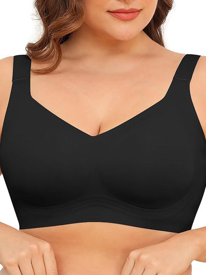 Sexy Seamless for Women Wireless Free Active V Neck Soft Full Coverage Comfort Bra