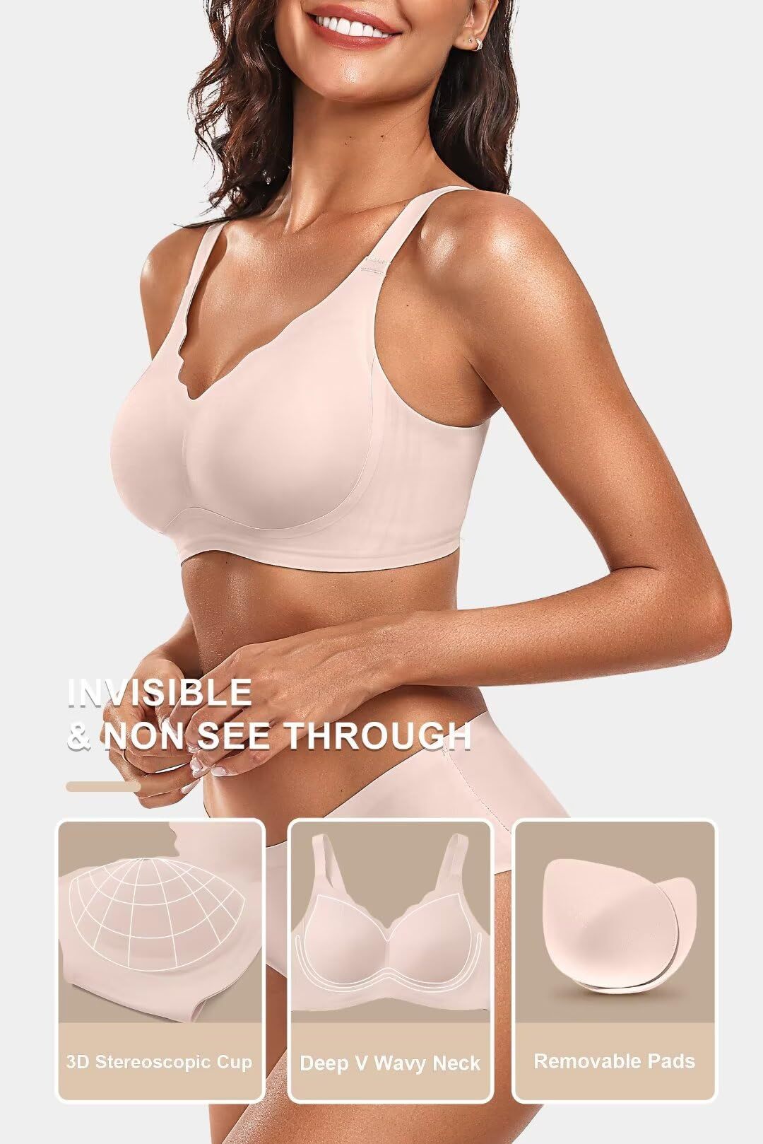 Plus Size Seamless Push-Up Support Bra