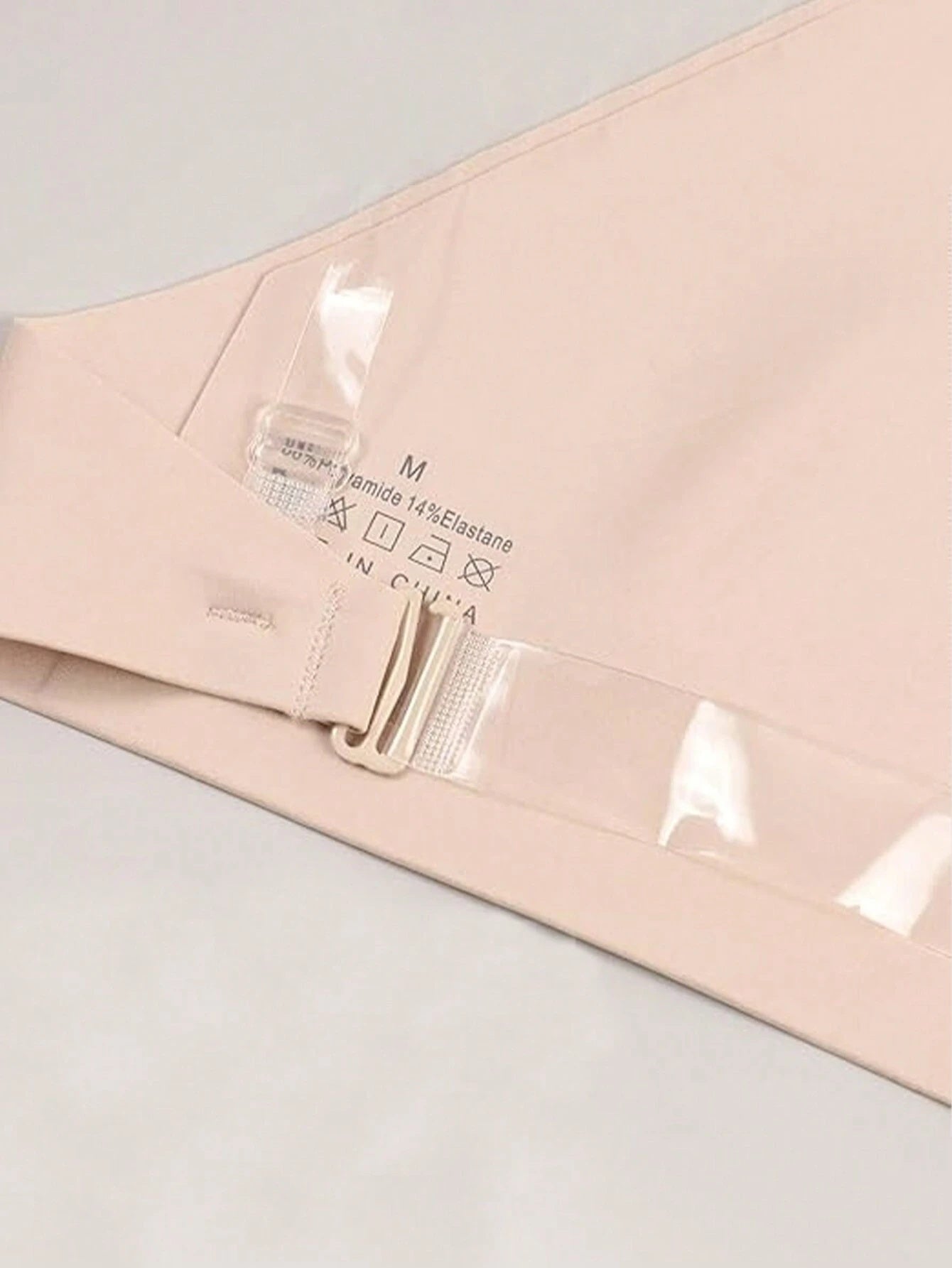 Invisible Transparent Tape Backless Strapless Wireless Bandeau Bra Ivory