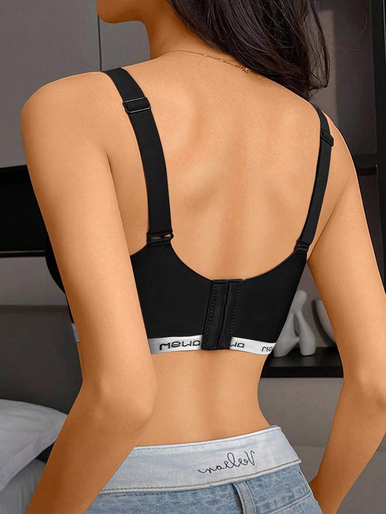 Seamless Push-Up Anti-Sagging Soft Support Wire-Free Bra Black