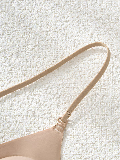 Seamless Front Closure Lift Bra with Breathable Detachable Shoulder Straps and Beautiful Back Cornsilk