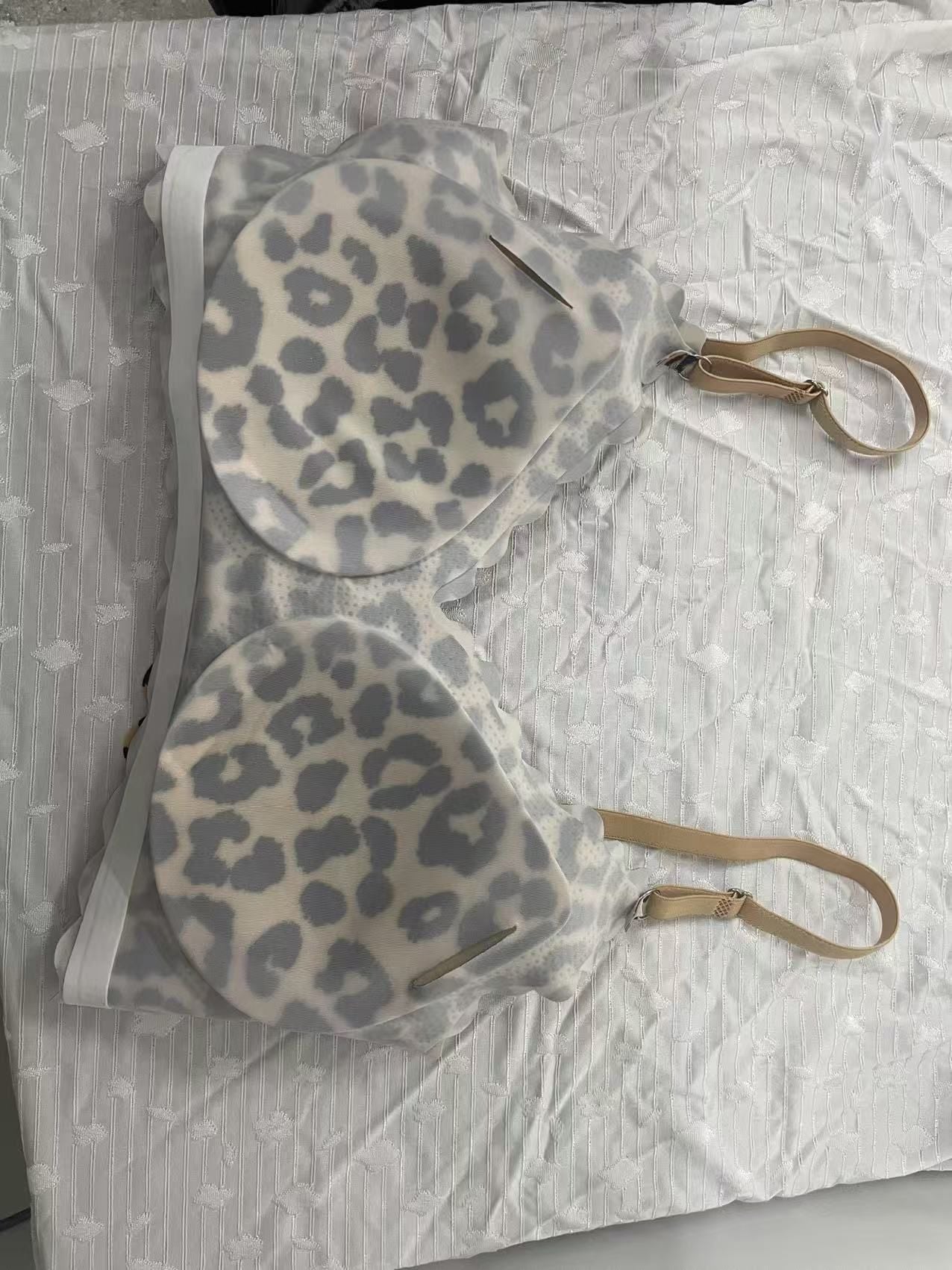 Sexy Leopard Print Wireless Push-Up Seamless Bra