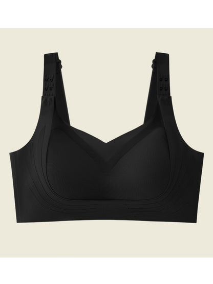 Front Closure Sports Pull-up Tank Top Bra，Adjustable Wide Band Push-up