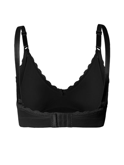 Seamless Non-Steel Ring Maternity Nursing Bra Black