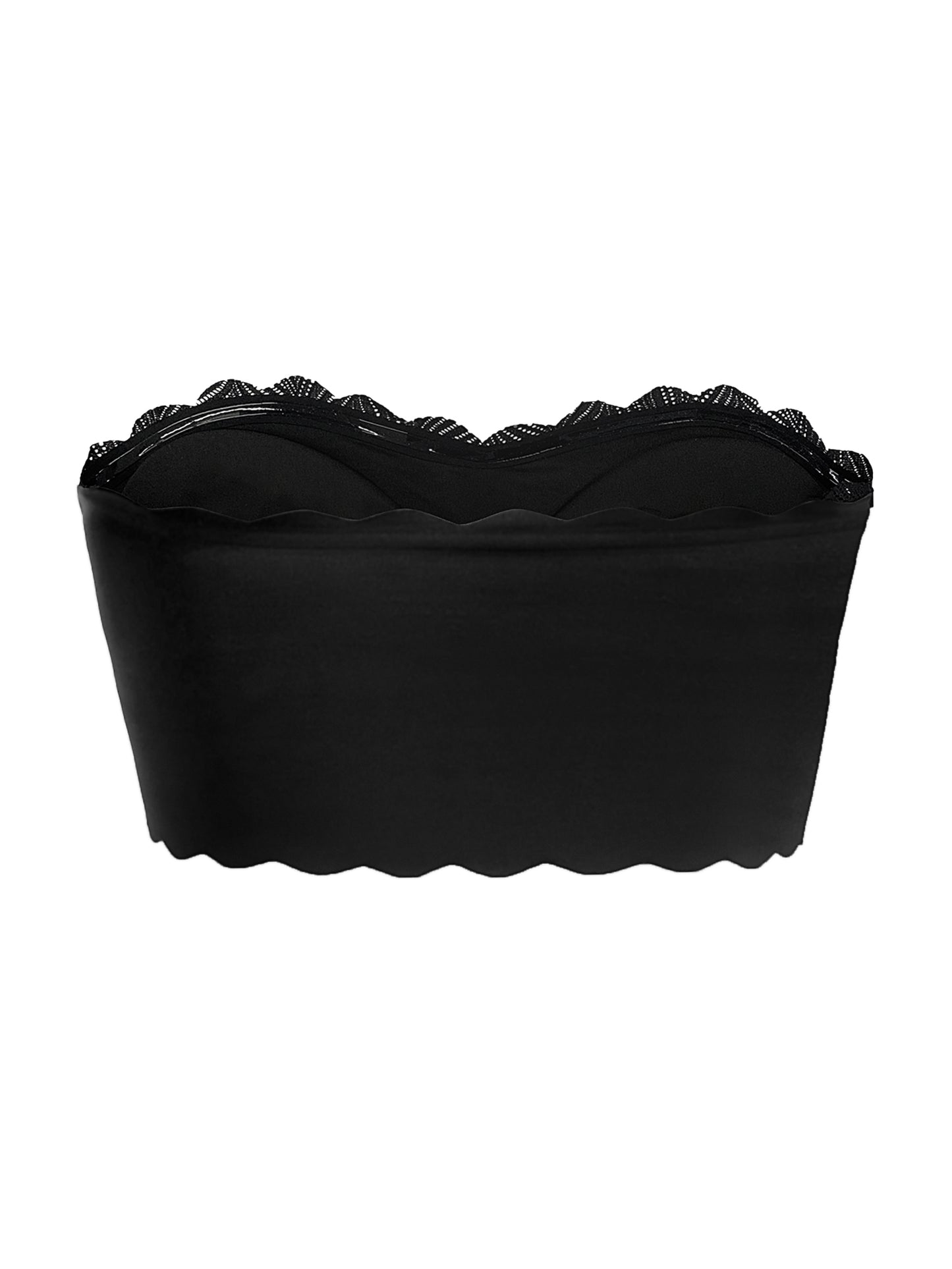Wave-Edged Side-Opening Push-Up Non-Slip Lace Wireless Bra