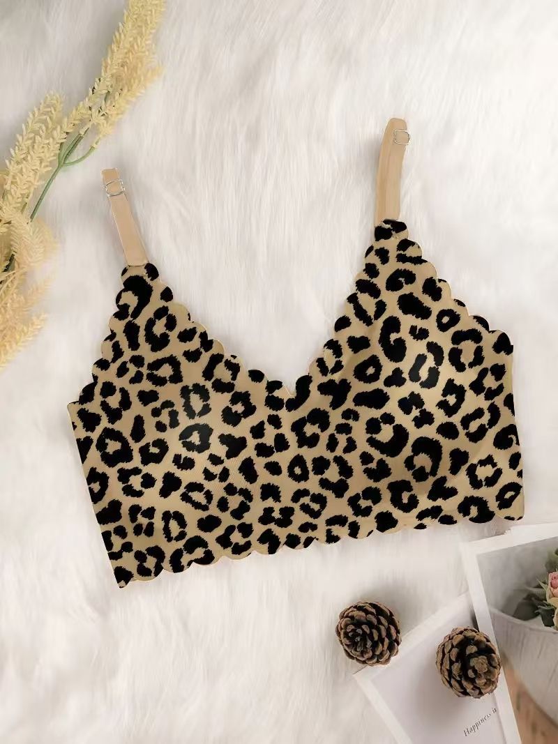Sexy Leopard Print Wireless Push-Up Seamless Bra