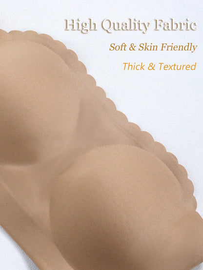 Women's Strapless Push-Up Seamless Wireless Side Closure Padded Adjustable Straps Underwear Tan