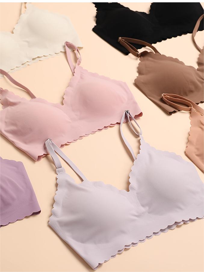 Semicircle Decorative Border Wireless Bra Violet