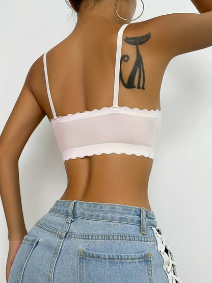 Semicircle Decorative Border Wireless Bra Violet