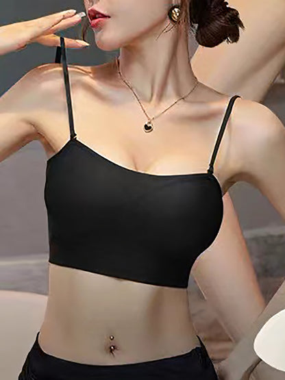 Fashionable Sexy Low-Cut Open-Back Sports Bra with Backless Push-Up Design