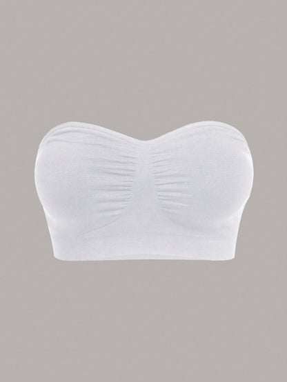 Seamless Backless Comfort Strapless Bra with Ruching