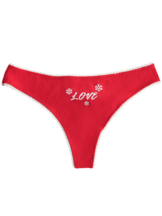 Unique Lace-Up Waistband High-Stretch Panel Printed Ribbed Breathable Low-Waist Sexy Underwear