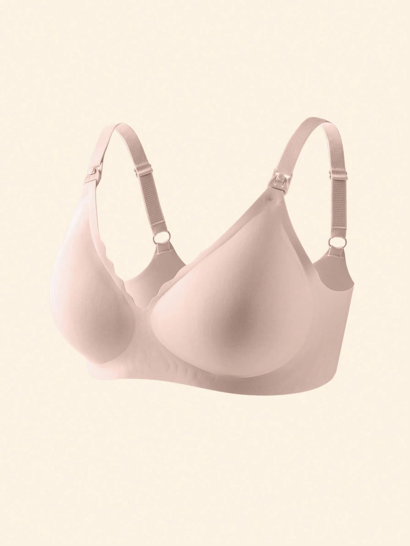 Soft Gel Seamless Wireless One-Piece Fixed Cup Nursing Bra Pink