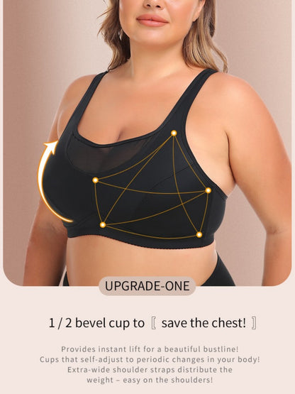 Women's Push Up Bra Full Cup Plus Size Bra Black