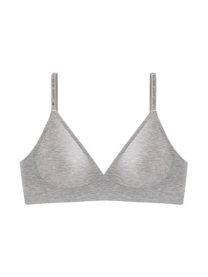 Deep V Push-up Sexy Wireless Bra Grey