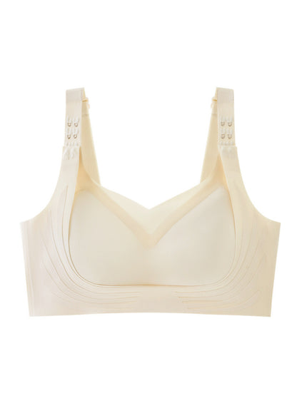 Front Closure Sports Pull-up Tank Top Bra，Adjustable Wide Band Push-up