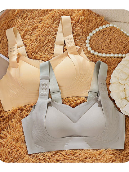 Front Closure Sports Pull-up Tank Top Bra，Adjustable Wide Band Push-up