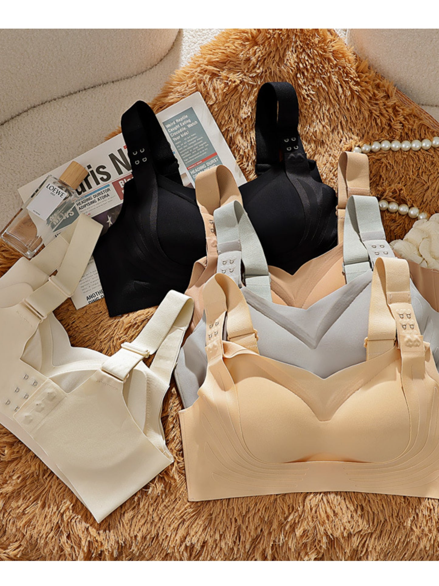 Front Closure Sports Pull-up Tank Top Bra，Adjustable Wide Band Push-up