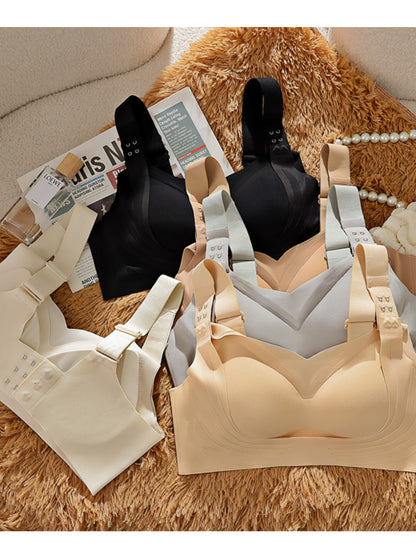 Front Closure Sports Pull-up Tank Top Bra，Adjustable Wide Band Push-up