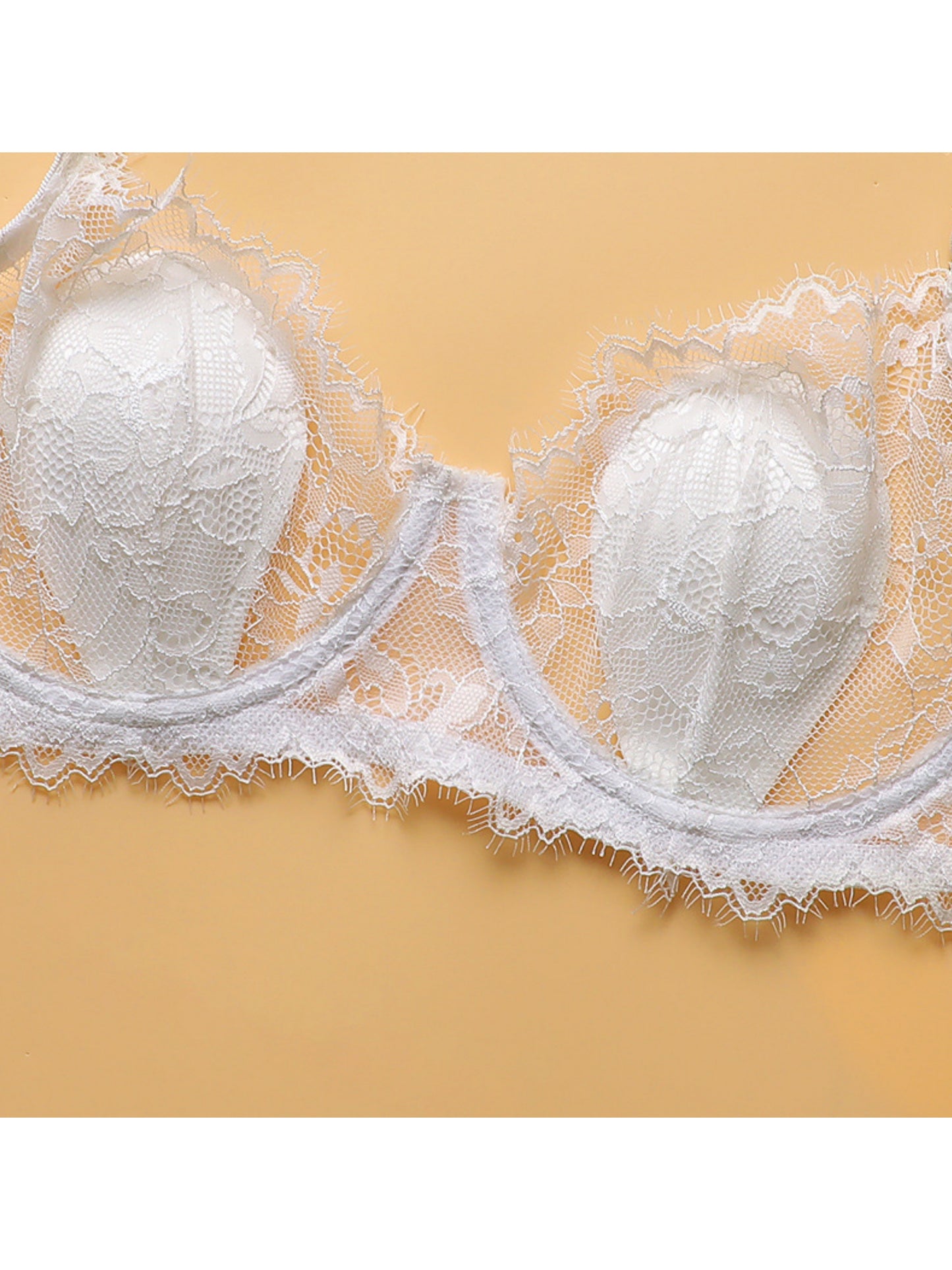 Contrast Lace Push Up Bra, Hollow Out Intimates Bra, Women's Sexy Lingerie & Underwear