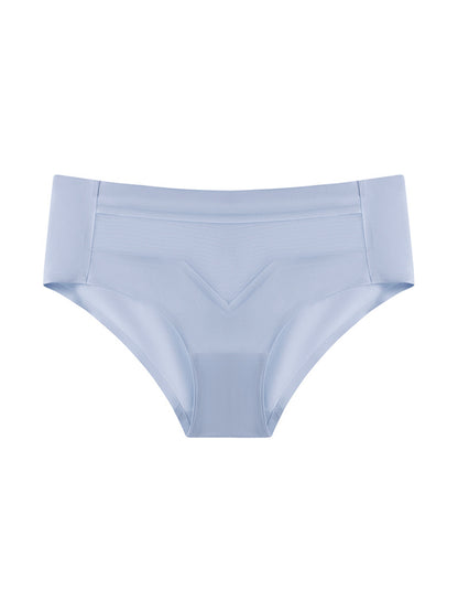 Sexy Naked Breathable Invisible Mesh Panties Lightblue