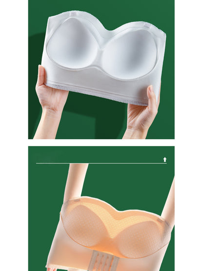 Strapless Non-slip Push Up Seamless Wireless Bra Ivory