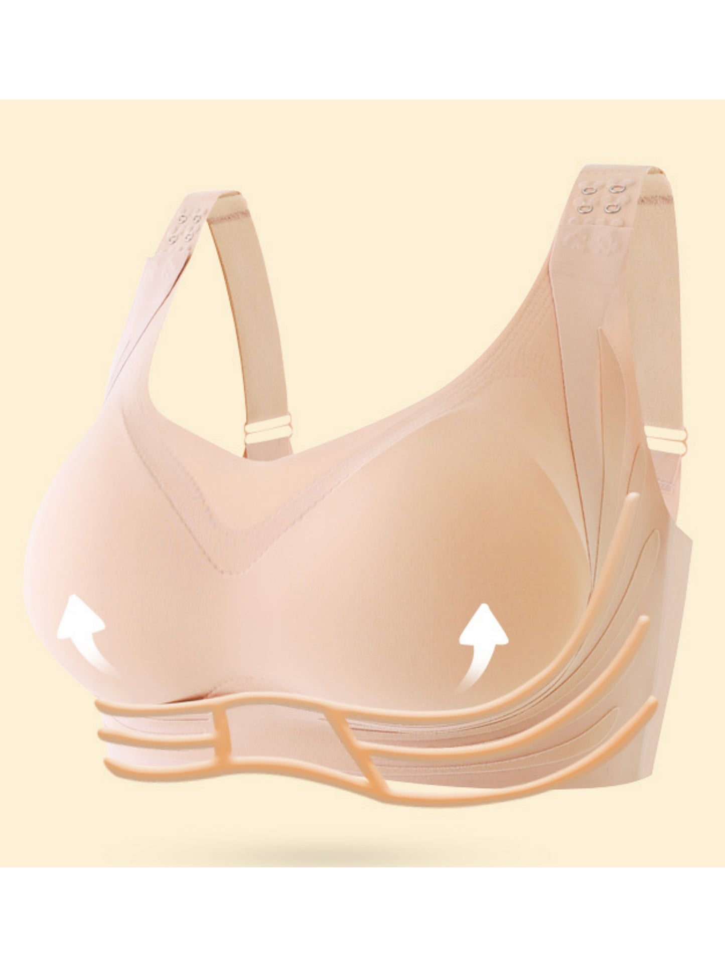 Front Closure Sports Pull-up Tank Top Bra，Adjustable Wide Band Push-up
