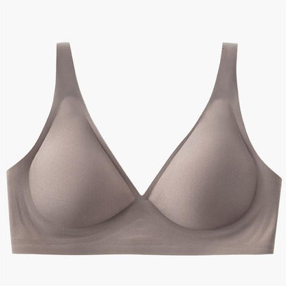 Wirefree Seamless Bra for Women Invisible Deep V Plunge Bra with Removeable Padding RosyBrown