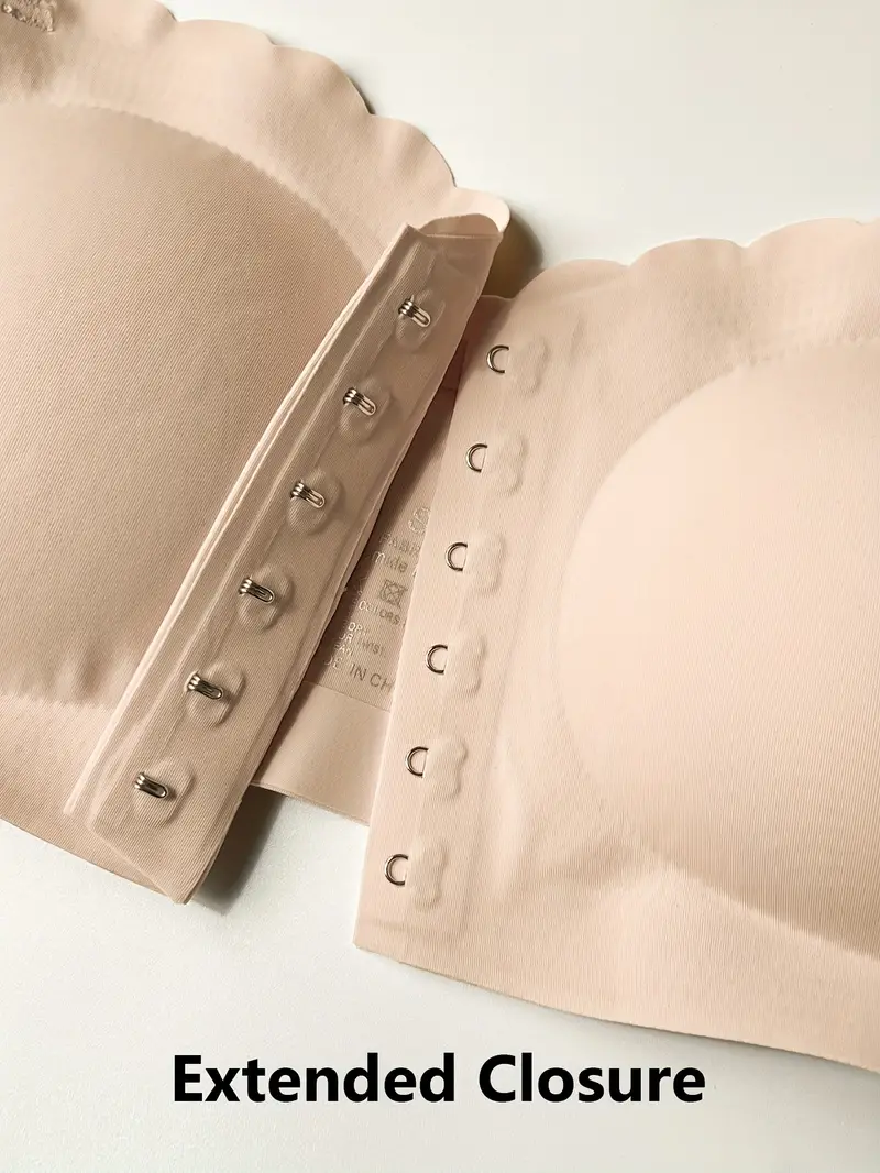 Front Closure Wireless Strapless Bra Ivory
