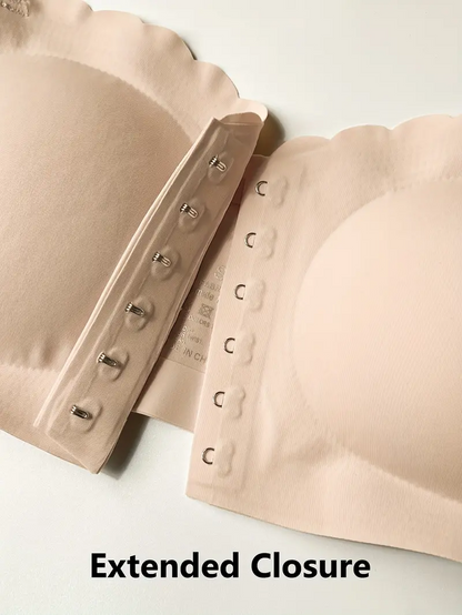 Front Closure Wireless Strapless Bra Ivory