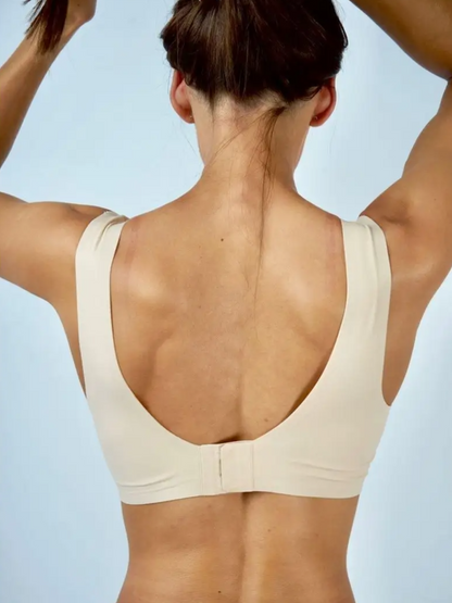 Nude Jelly Strip Support Breathable Comfort Seamless Bra Beige
