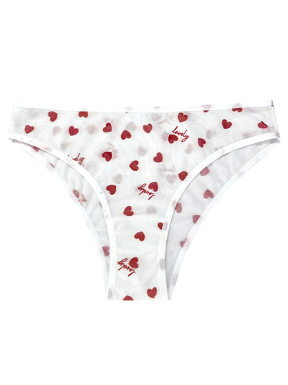 Unique Print Mesh Sheer Sexy Low-Waist Breathable Underwear