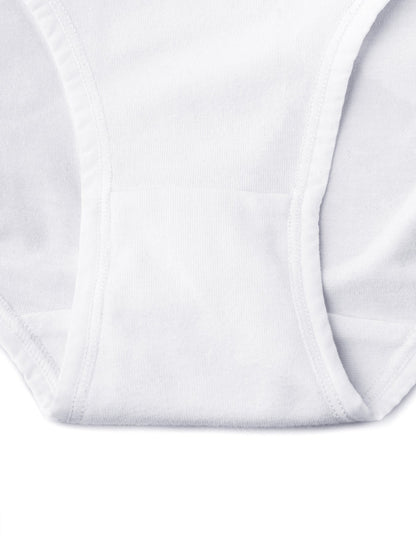 Soft Cotton High-Cut Briefs Breathable Panties White