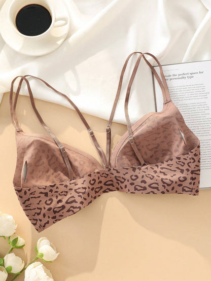Women's Seamless Leopard Print Bra
