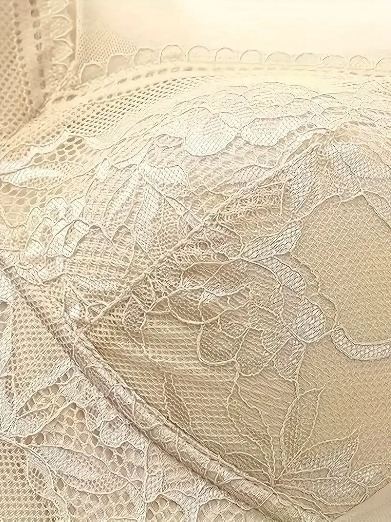 Contrast Lace Wireless Bra, Soft & Comfortable Tank Bra, Women's Lingerie & Underwear