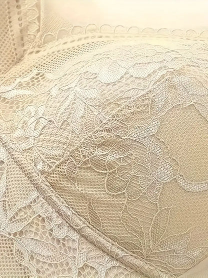 Contrast Lace Wireless Bra, Soft & Comfortable Tank Bra, Women's Lingerie & Underwear